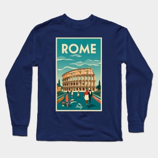 A Vintage Travel Art of Rome - Italy Long Sleeve T-Shirt